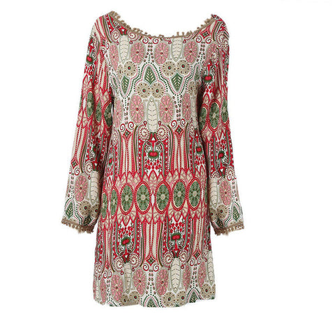 BOHO WOMEN BEACH DRESS LONG SLEEVE